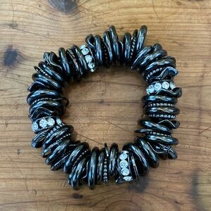 Steampunk Unique gunmetal color bracelet with Rhinestones